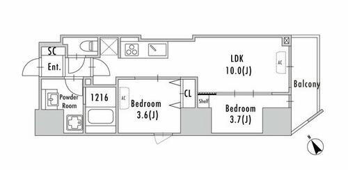 グランパセオ蔵前２ 9階 2LDK 賃貸物件詳細