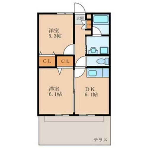 サンフラワー横浜 1階 2DK 賃貸物件詳細