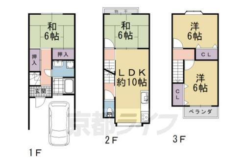 京都府京都市伏見区羽束師鴨川町 テラスハウス
