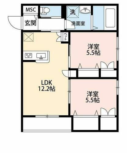 千葉県千葉市中央区登戸３丁目 新千葉駅 2LDK アパート 賃貸物件詳細
