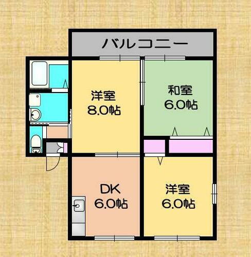 熊本県熊本市南区出仲間２丁目 3DK アパート 賃貸物件詳細