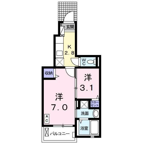 神奈川県海老名市中野１丁目 社家駅 2K アパート 賃貸物件詳細