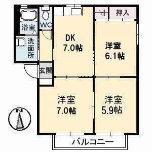 広島県福山市南手城町２丁目 福山駅 3DK アパート 賃貸物件詳細
