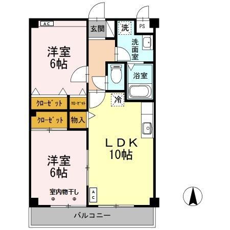 マンション紫雲　Ｂ 1階 2LDK 賃貸物件詳細