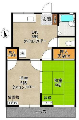多摩プラサーダ 1階 2DK 賃貸物件詳細