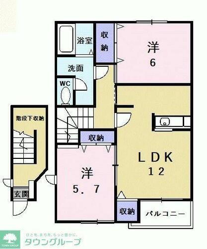 埼玉県草加市清門２丁目 新田駅 2LDK アパート 賃貸物件詳細