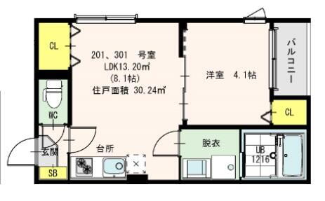 ＣＲＥＳＴ 3階 1LDK 賃貸物件詳細