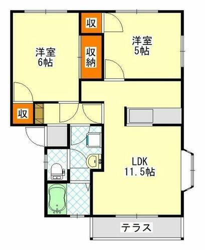 千葉県千葉市中央区浜野町 浜野駅 2LDK アパート 賃貸物件詳細