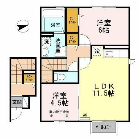 秋田県秋田市新屋割山町 秋田駅 2LDK アパート 賃貸物件詳細