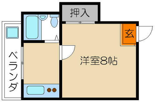 ハイツシマ 2階 1DK 賃貸物件詳細