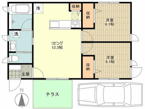 東京都三鷹市上連雀７丁目 武蔵境駅 2LDK アパート 賃貸物件詳細