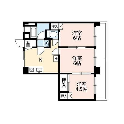山梨県甲府市緑が丘１丁目 甲府駅 3DK マンション 賃貸物件詳細