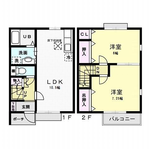 茨城県稲敷郡美浦村大字信太 土浦駅 2LDK アパート 賃貸物件詳細