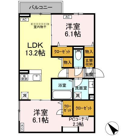東京都小金井市前原町５丁目 武蔵小金井駅 2LDK アパート 賃貸物件詳細