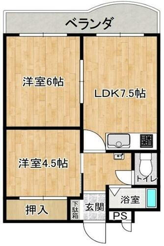 コーポ柴原　３０５号 3階 2DK 賃貸物件詳細