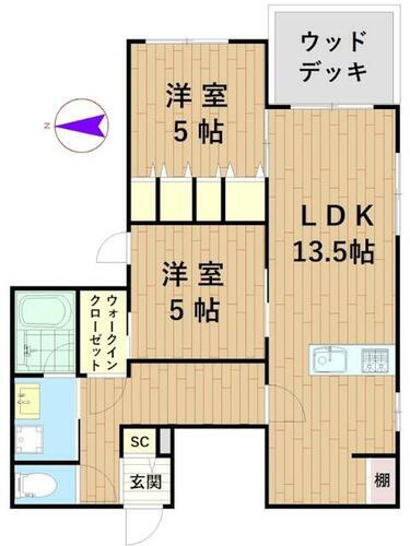 神奈川県川崎市中原区苅宿 平間駅 2LDK マンション 賃貸物件詳細