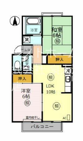 サニーグリーン北喜 1階 2LDK 賃貸物件詳細