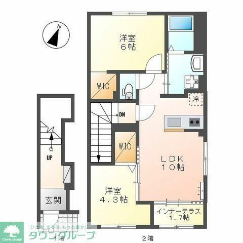 神奈川県川崎市宮前区平２丁目 溝の口駅 2LDK アパート 賃貸物件詳細