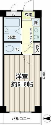 コンフォート松が谷 5階 1K 賃貸物件詳細