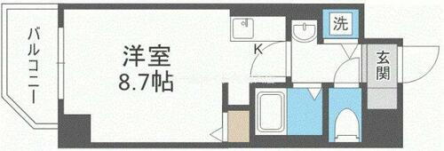 レジデンス福島Ⅱ 8階 ワンルーム 賃貸物件詳細
