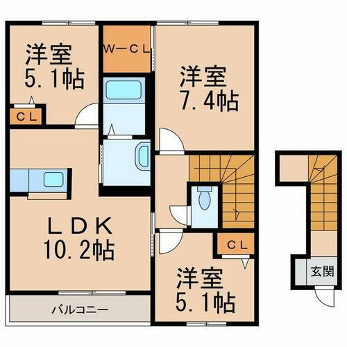 和歌山県和歌山市神前 竈山駅 3LDK アパート 賃貸物件詳細