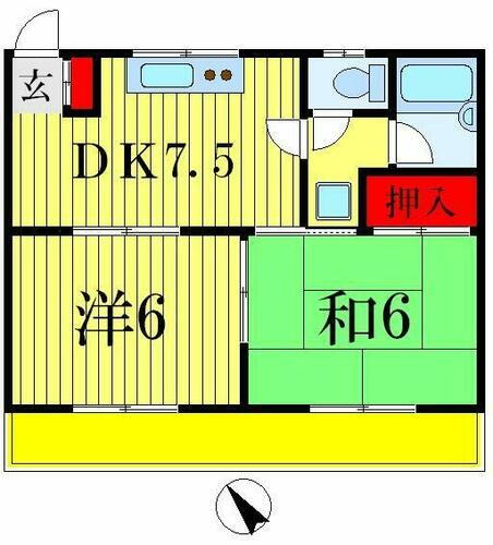 千葉県松戸市大橋 北国分駅 2DK アパート 賃貸物件詳細