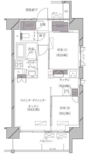 東京都港区海岸３丁目 田町駅 2LDK マンション 賃貸物件詳細