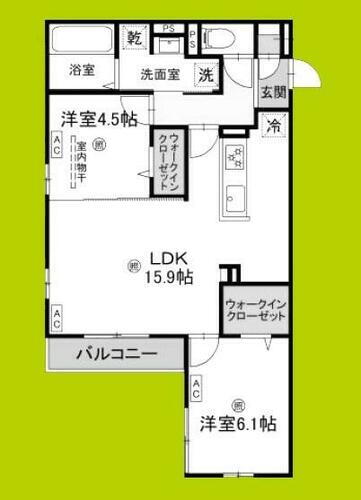 クラシスト甲子園一番町ＩＩ 3階 2LDK 賃貸物件詳細