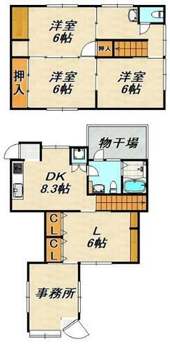 御船通事務所付き貸家 2階建