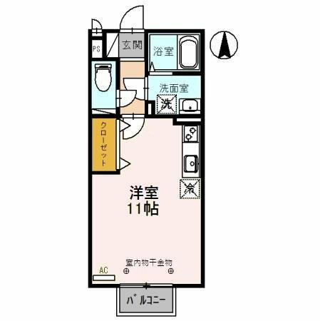 エザンスＴＨ 2階 ワンルーム 賃貸物件詳細
