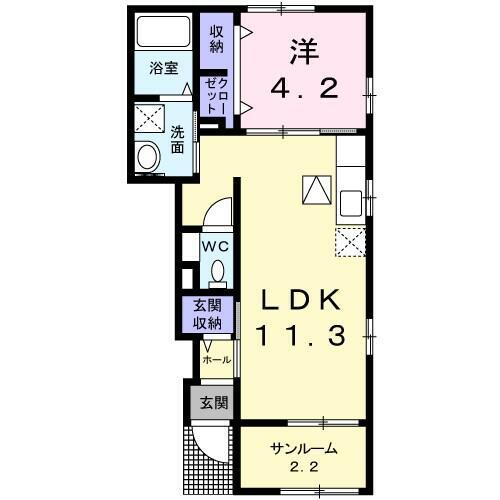 山口県下関市熊野町１丁目 1LDK アパート 賃貸物件詳細