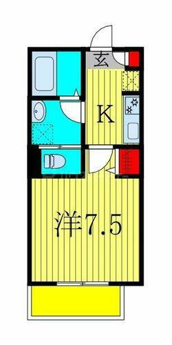 千葉県鎌ケ谷市道野辺本町２丁目 鎌ケ谷駅 1K アパート 賃貸物件詳細