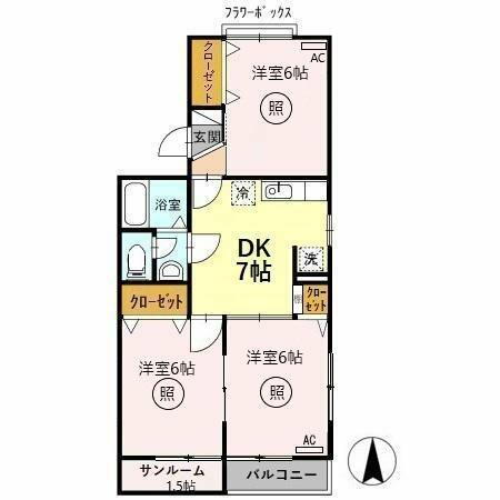 福井県福井市問屋町３丁目 新福井駅 3DK アパート 賃貸物件詳細