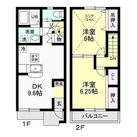 ＰＲＯＣＹＯＮ（プロキオン） 1階 2DK 賃貸物件詳細