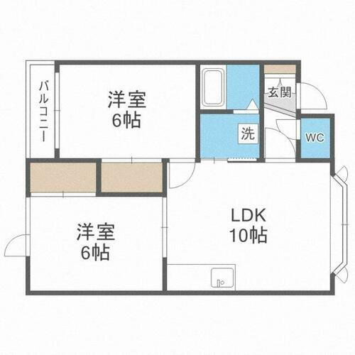 北海道石狩市花川南九条２丁目 稲積公園駅 2LDK アパート 賃貸物件詳細