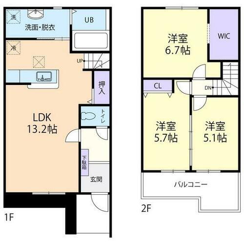 群馬県北群馬郡吉岡町大字下野田 八木原駅 3LDK アパート 賃貸物件詳細
