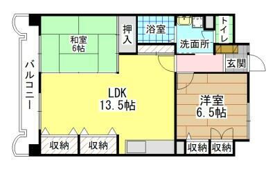 グランドハイツ村上 3階 2LDK 賃貸物件詳細