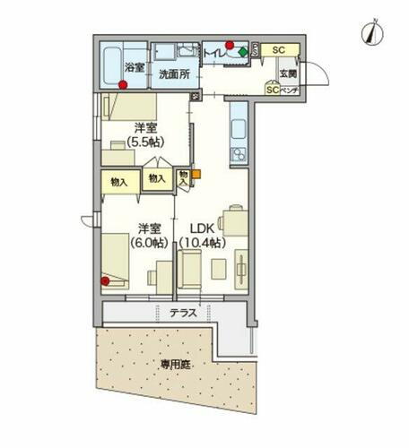 東京都足立区伊興４丁目 竹ノ塚駅 2LDK マンション 賃貸物件詳細