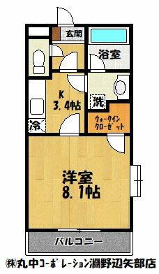 神奈川県相模原市中央区淵野辺１丁目 矢部駅 1K マンション 賃貸物件詳細