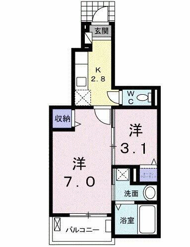 福島県福島市鳥谷野字道光内 南福島駅 2K アパート 賃貸物件詳細
