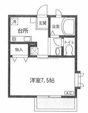 サンライズ 2階 1K 賃貸物件詳細