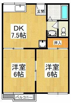 トータスメール 2階 2DK 賃貸物件詳細