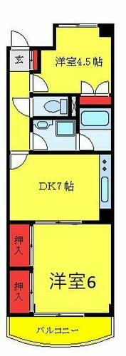 シティパレスアライ 8階 2DK 賃貸物件詳細