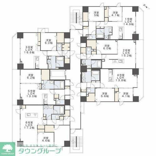 インシグニア渡辺通 フロア配置図