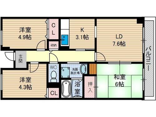 大阪府高槻市柳川町２丁目 総持寺駅 3LDK マンション 賃貸物件詳細