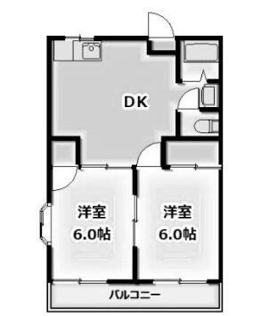 メゾンリブラ 1階 2DK 賃貸物件詳細