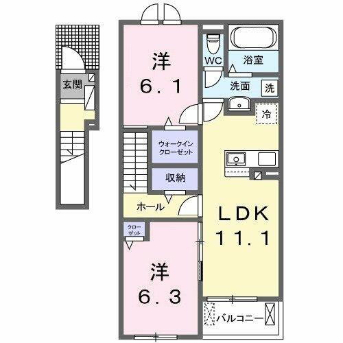 群馬県伊勢崎市富塚町 剛志駅 2LDK アパート 賃貸物件詳細
