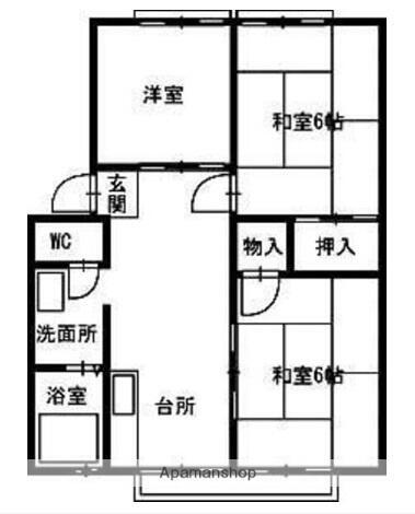 パナハイツドリーム坂出　Ｄ棟 2階 3DK 賃貸物件詳細