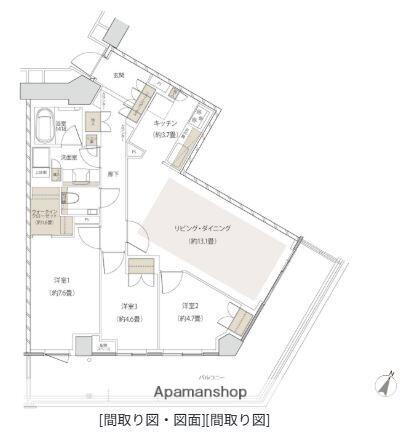 福岡県福岡市中央区地行浜２丁目 唐人町駅 3LDK マンション 賃貸物件詳細