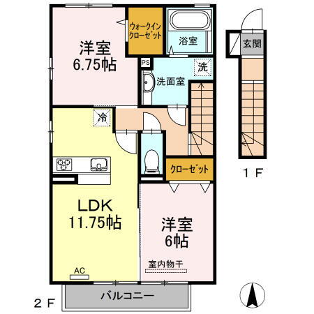愛媛県松山市久万ノ台 衣山駅 2LDK アパート 賃貸物件詳細